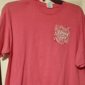 Pink Blessed girl shirt